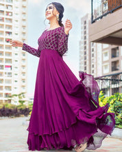 Best Layer Anarkali Designer Gown Designs For Wedding Wear