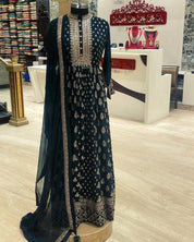 Pink Heavy Butter Silk Digital Printed Anarkali Gown