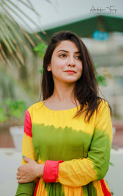 Party Wear Floral Lehariya Printed Beautiful Gown