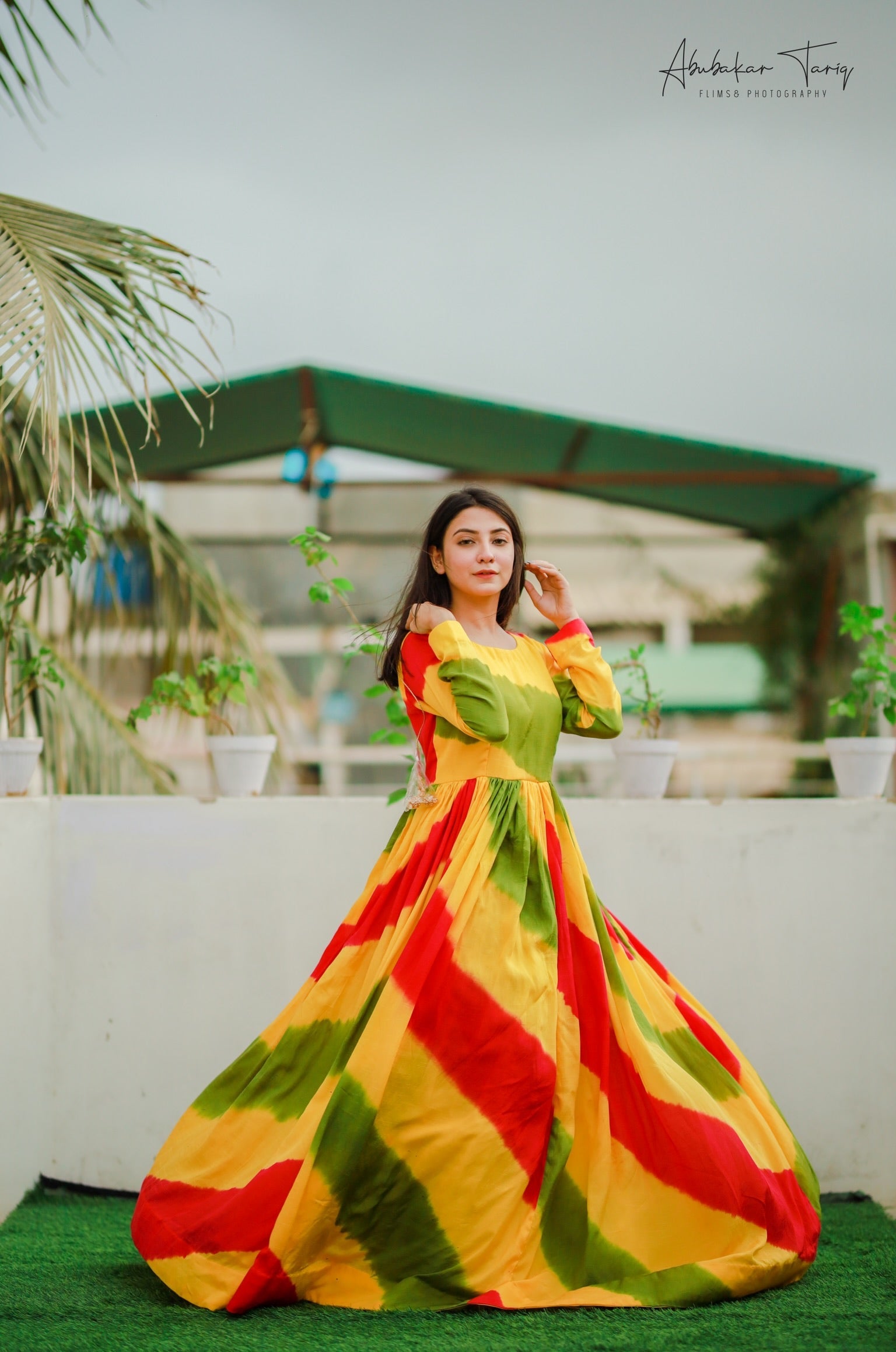 Party Wear Floral Lehariya Printed Beautiful Gown
