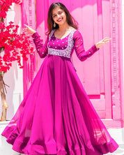 Multi Color Pure Georgette Anarkali Suits Collection