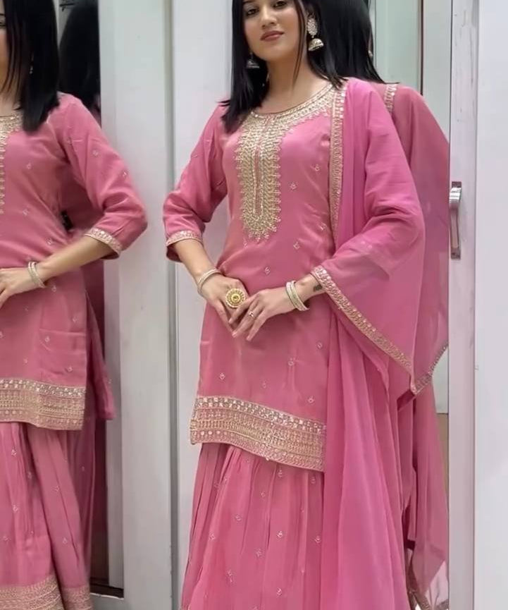 Festival_Wear_Pink_Color_Heavy_Pure_Chinnon_Silk_Sharara_For_Girls.jpg