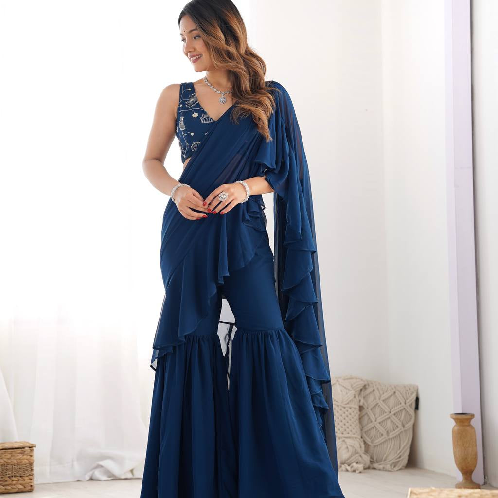 Festival_Wear_Tealblue_Color_Fox_Georgette_Saree_For_Girls.jpg