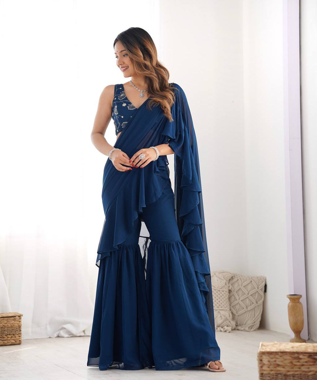 Festival_Wear_Tealblue_Color_Fox_Georgette_Saree_For_Girls.jpg