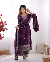 Festival Wear Wine Color Pure Chinon Silk Kurti For Girls