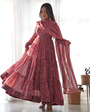 Wedding Wear Rani Color Heavy Fox Georgette Gown For Women