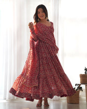 Wedding Wear Rani Color Heavy Fox Georgette Gown For Women