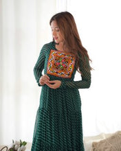 Festival Wear Green Color Heavy Fox Georgette Gown For Girls