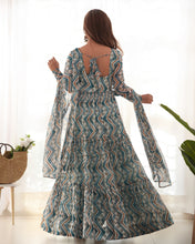 Party Wear Light Blue Color Heavy Fox Georgette Gown For Girls