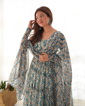 Party Wear Light Blue Color Heavy Fox Georgette Gown For Girls