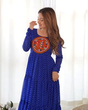 Wedding Wear Blue Color Heavy Fox Georgette Gown For Girls