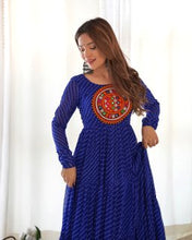 Wedding Wear Blue Color Heavy Fox Georgette Gown For Girls