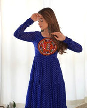 Wedding Wear Blue Color Heavy Fox Georgette Gown For Girls