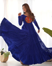 Wedding Wear Blue Color Heavy Fox Georgette Gown For Girls