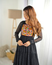 Festival Wear Black Color Heavy Fox Georgette Gown For Girls