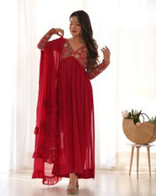 Wedding Wear Red Color Heavy Fox Georgette Gown For Girls