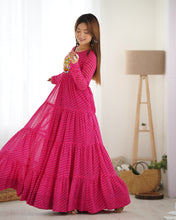 Party Wear Pink Color Heavy Fox Georgette Gown For Girls