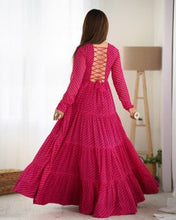 Party Wear Pink Color Heavy Fox Georgette Gown For Girls