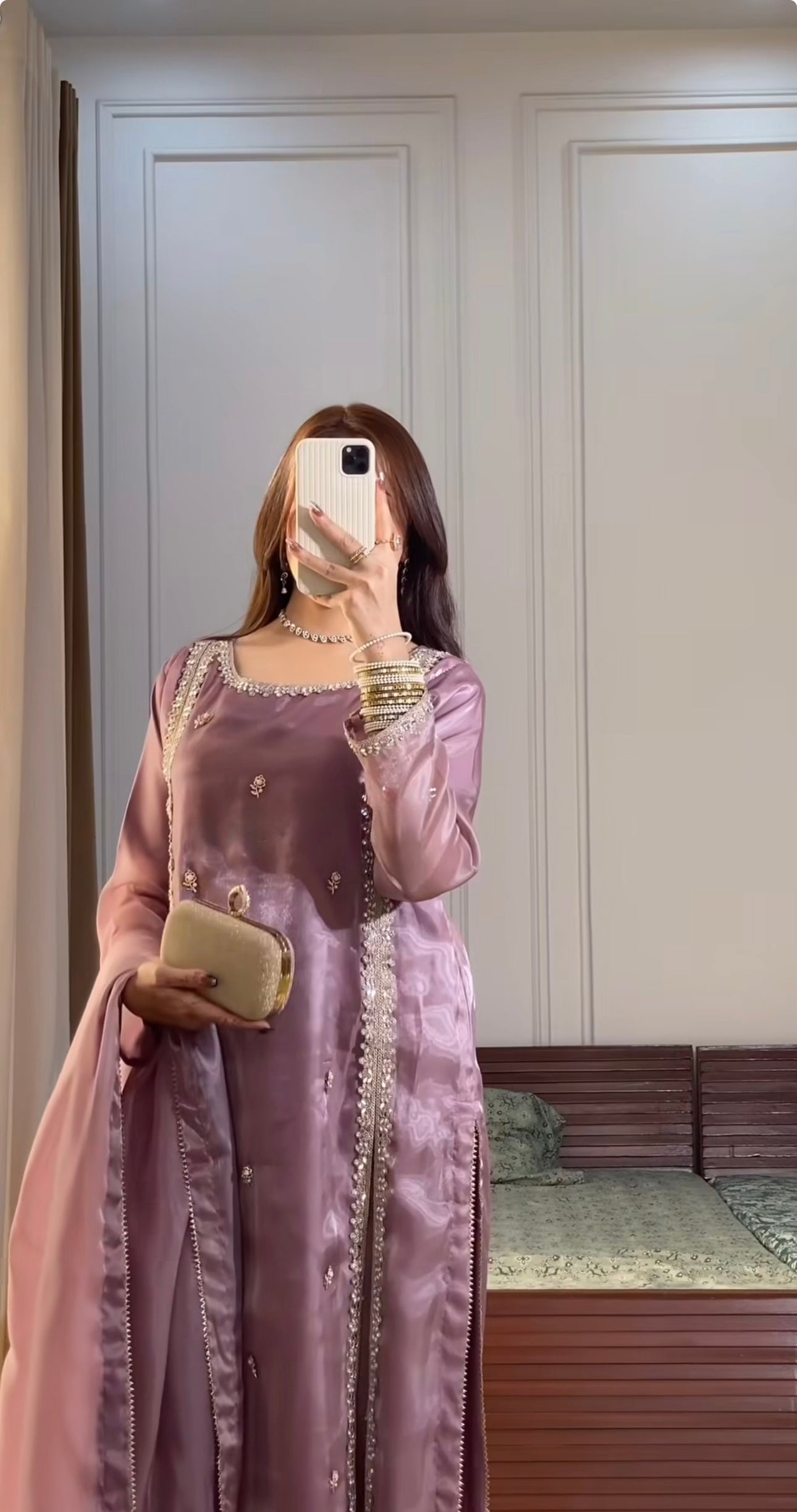 Wedding Wear Light Purple Color Heavy Embroidery Suit For Girls