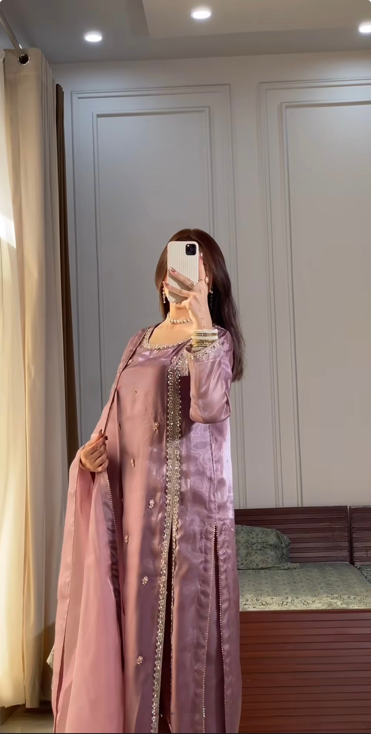 Wedding Wear Light Purple Color Heavy Embroidery Suit For Girls