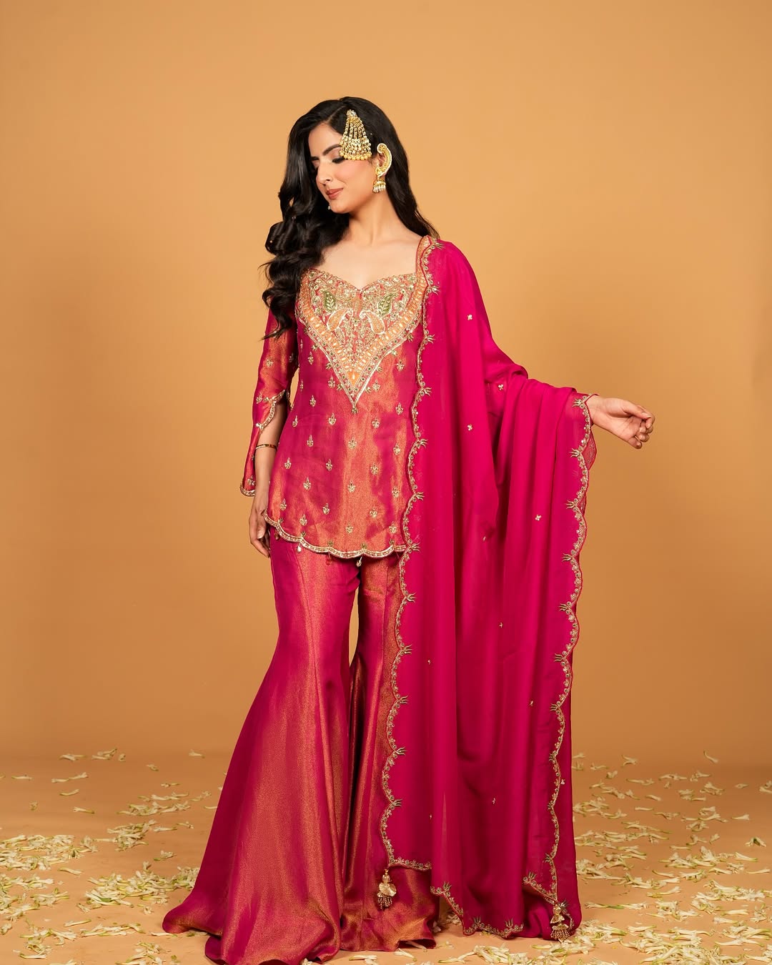 Party Wear Pink Color Silk Embroidery Sequence Suit For Girls
