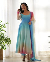 Party Wear Multi Color Heavy Fox Georgette Gown For Women