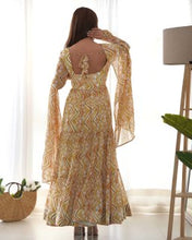 Festival Wear Multi Color Heavy Fox Georgette Gown For Girls