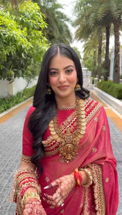 Party Wear Pink Color Havy Zimmy Chu Saree For Women