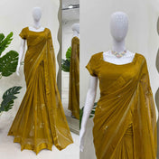 Party Wear Yellow Color Kota Silk Saree For Women