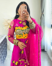 Party Wear Multi Color Net Gown For Girls