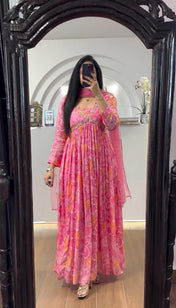 Wedding Wear Pink Color Gown For Girls