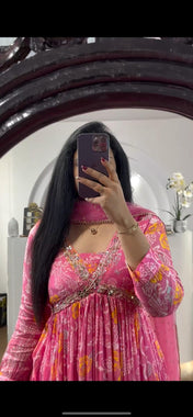Wedding Wear Pink Color Gown For Girls
