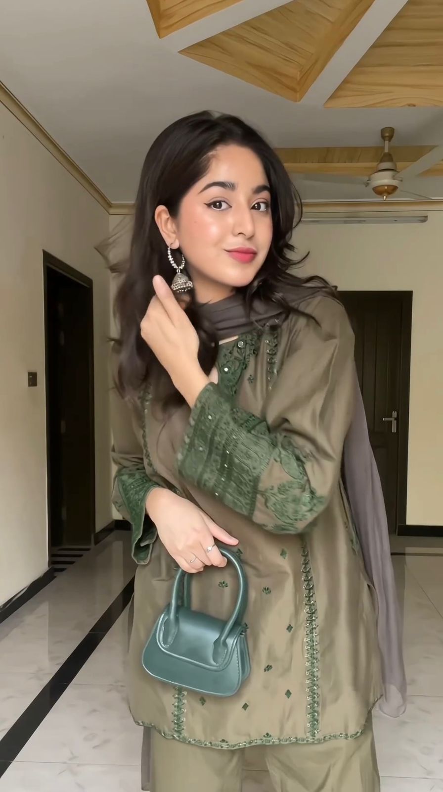 Party Wear Mehndi Green Color Sharara Suit For Girls