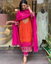 Wedding Wear Multi Color Silk Salwar Kameez For Girls