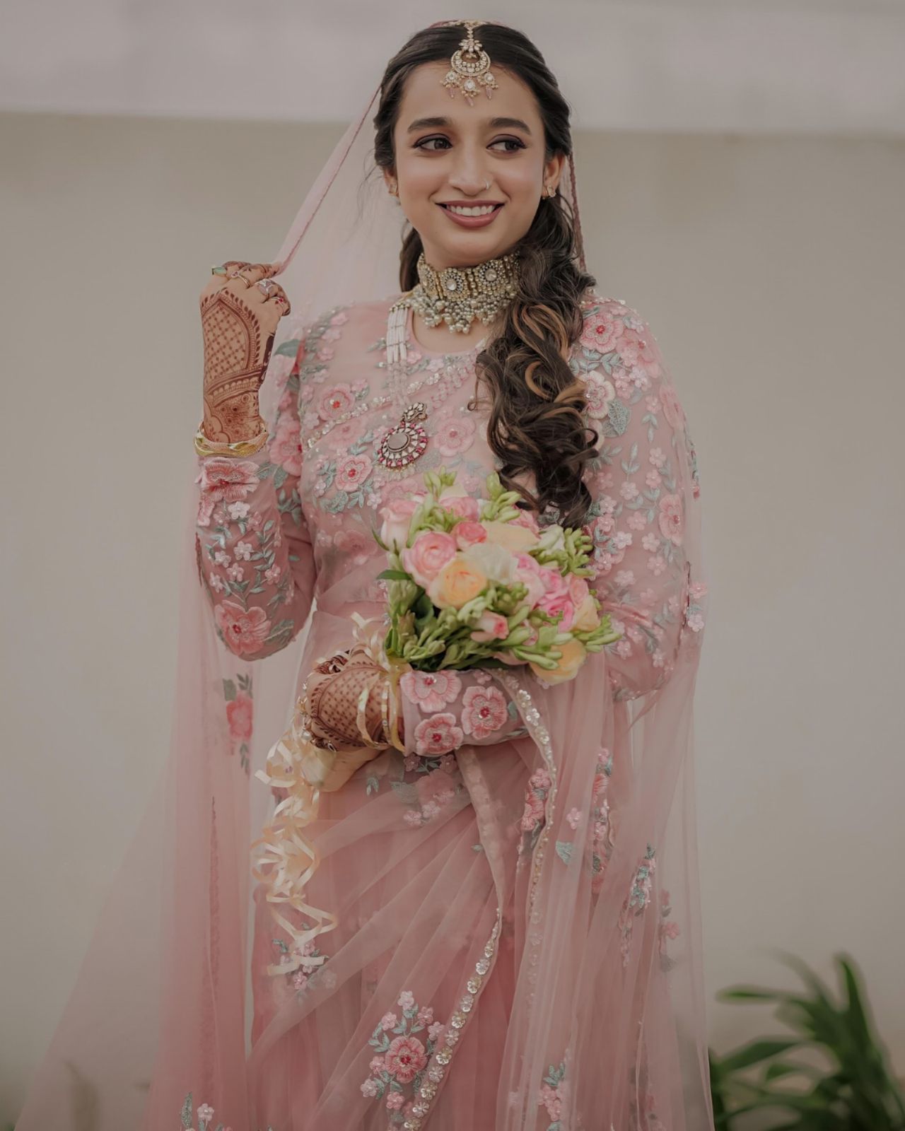 Party Wear Pink Color Soft Silk Saree For Girls