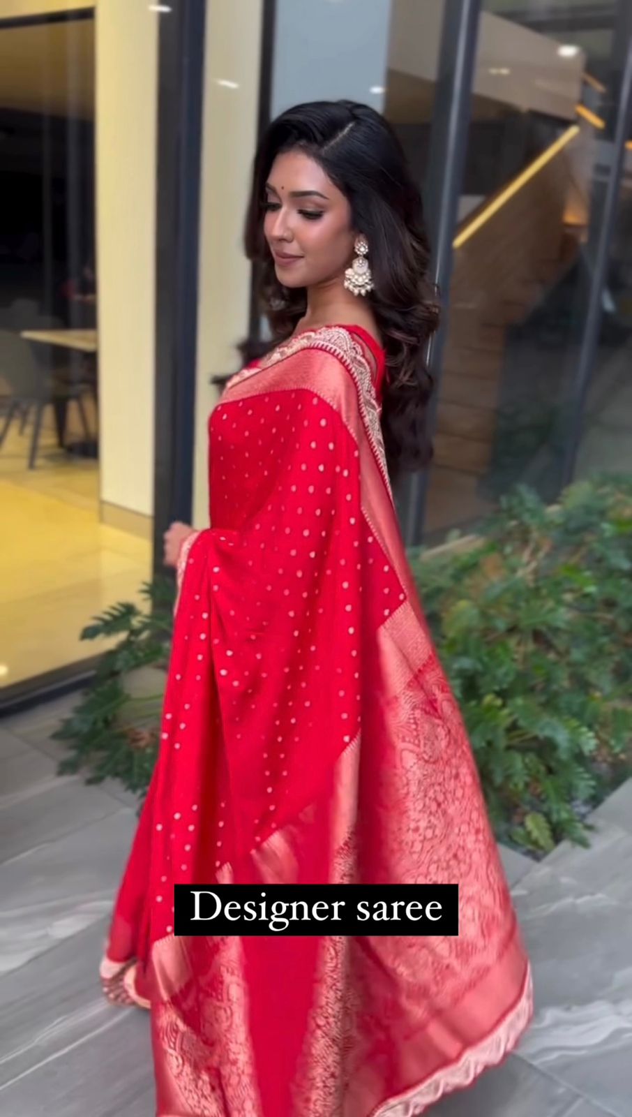 Wedding Wear Red Color Kota Silk Saree For Girls