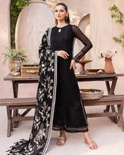 Midnight Black Embroidered Suit Set for Women