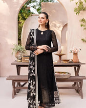Midnight Black Embroidered Suit Set for Women