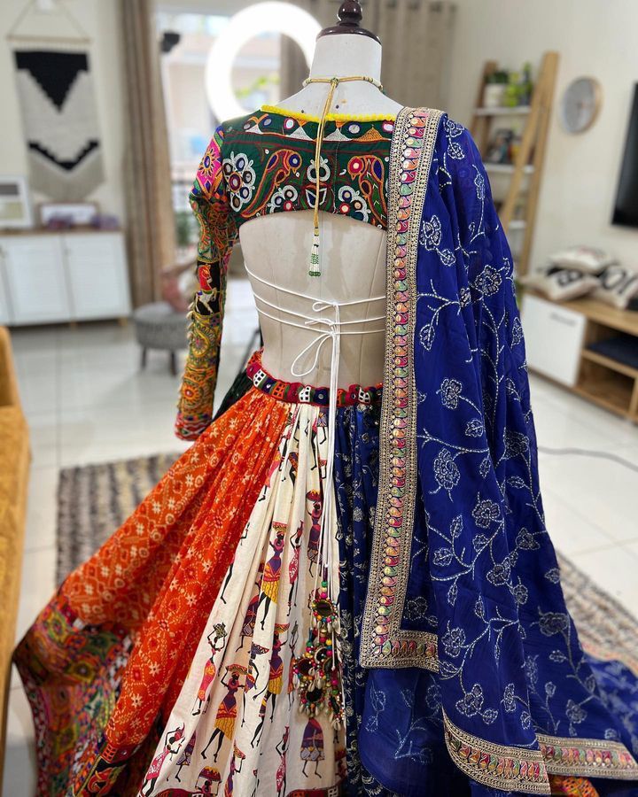 Multi Color Designer Navratri Lehenga Choli With Blouse