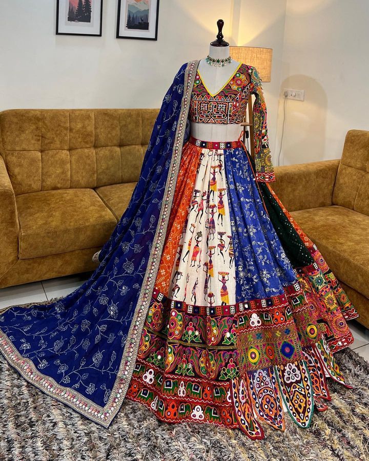 Multi Color Designer Navratri Lehenga Choli With Blouse