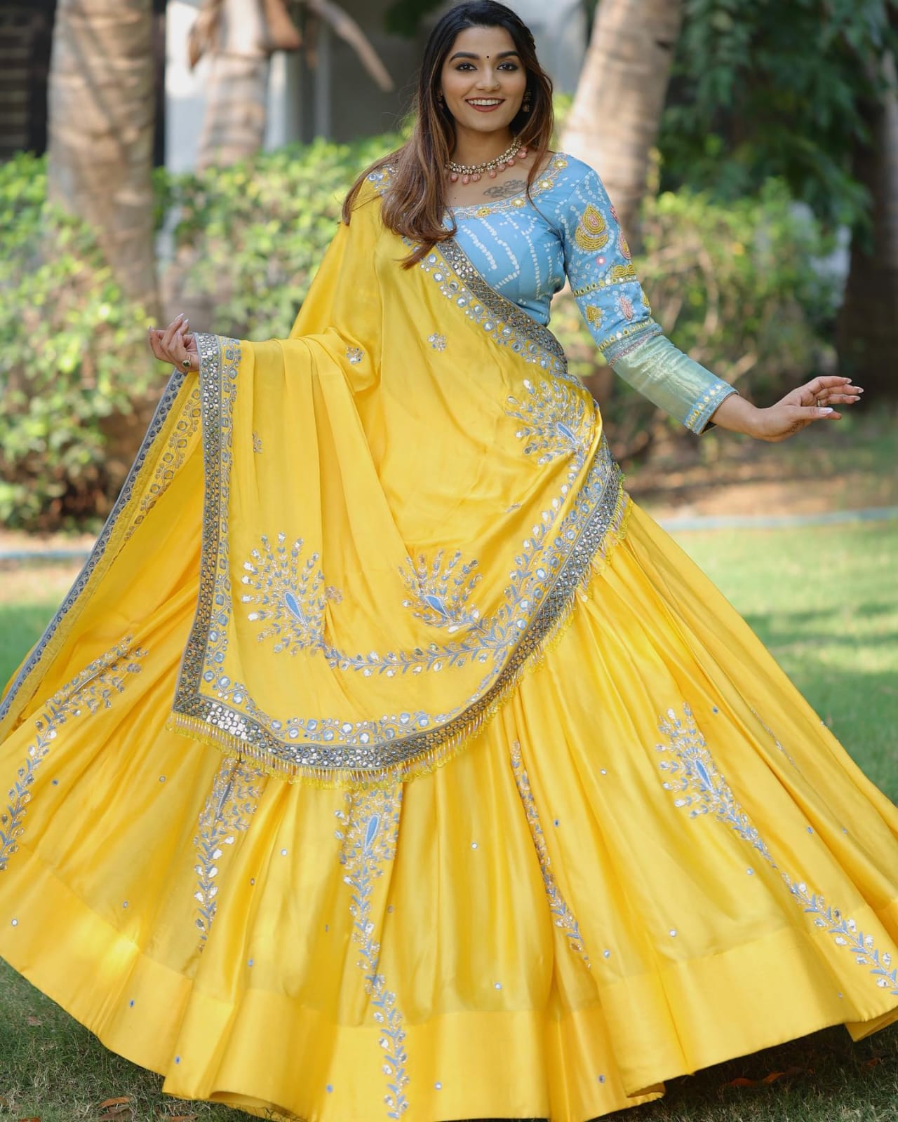 Ceremonious Kanjivaram Golden Yellow Color Lehenga Choli