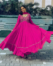 Beautiful Embroidered Ruffle Layer Gown Designs For Girls