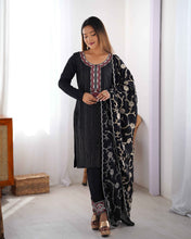 Party Wear Black Color Chinon Silk Kurti For Girls