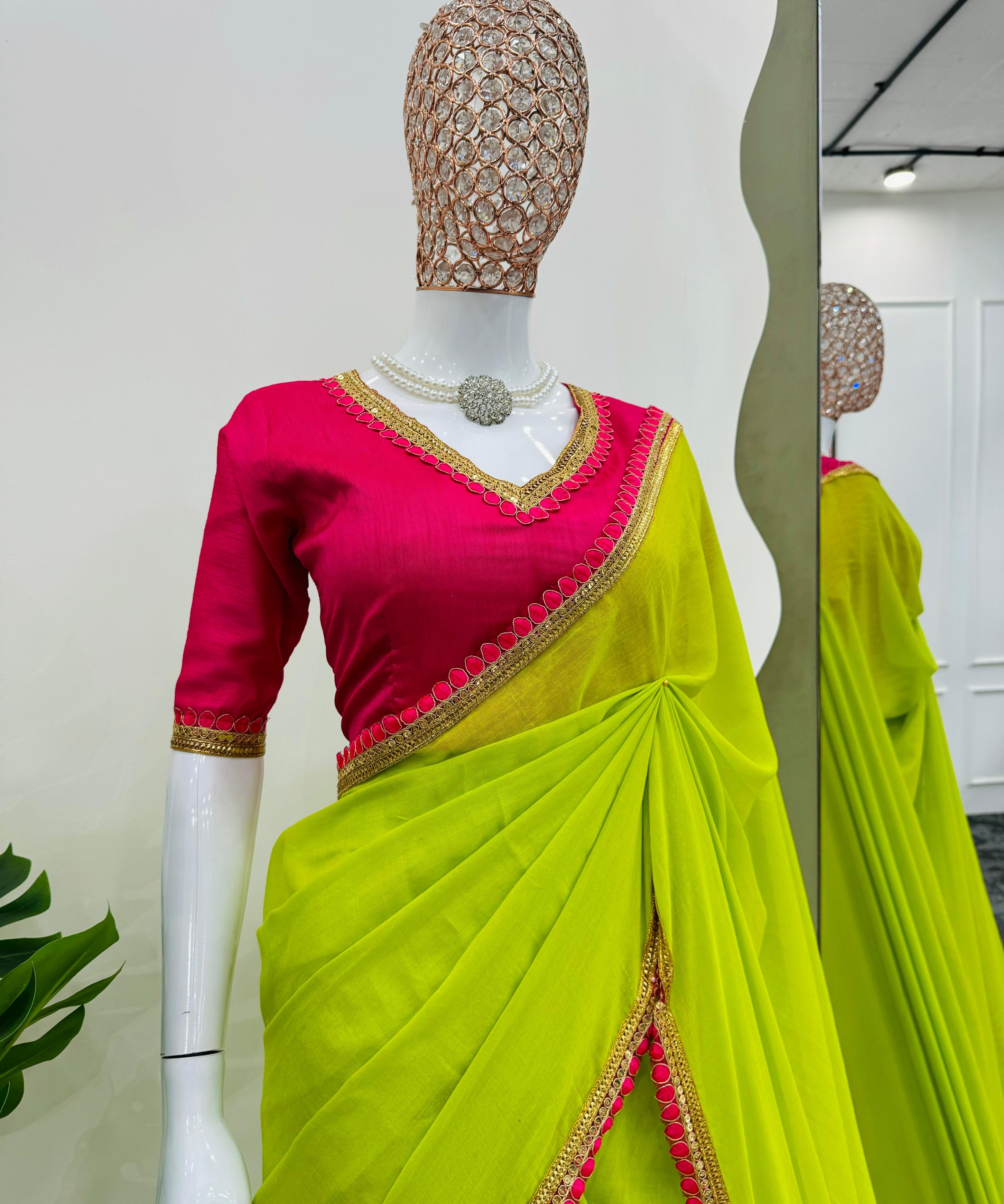 Party_Wear_Parrot_Green_Color_Mul_Cotton_Saree_For_Girls.jpg