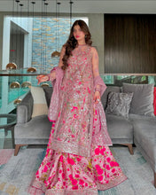Party Wear Pink Color Butterfly Net Kurti For Girls