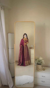 Wedding Wear Pink Color Jequrd Silk Lehenga For Girls