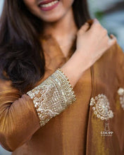 Brown Silk Embroidered Anarkali Suit with Dupatta