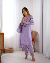 Wedding Wear Purple Color Chinon Silk Kurti For Girls