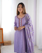 Wedding Wear Purple Color Chinon Silk Kurti For Girls