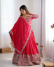 Wedding Wear Pink Color Natural Crep Silk Lehenga For Women